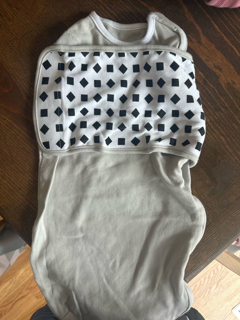 Neutral Gray & White Nanit Geometric Baby Swaddle Sleep Sack